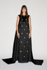 AMORET GOWN BLACK EMBRODIERED DUCHESSE
