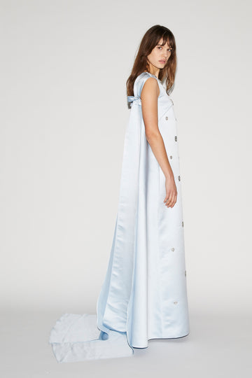 AMORET GOWN ICE BLUE EMBRODIERED DUCHESSE