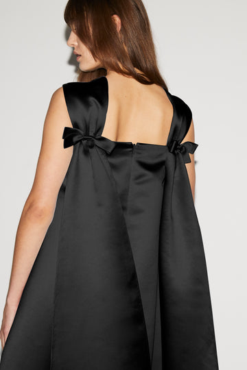 AMORET GOWN BLACK EMBRODIERED DUCHESSE