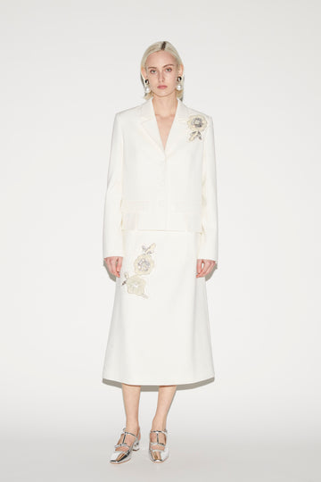 ISOBEL JACKET IVORY EMBROIDERED WOOL TAILORING