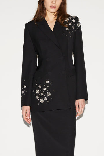 ATLAS JACKET BLACK EMBELLISHED WOOL TAILORING
