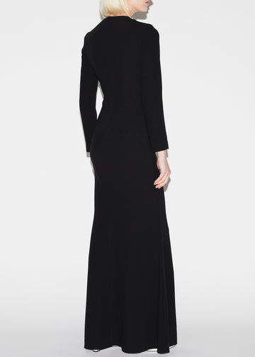 JORDYN GOWN BLACK EMBELLISHED CREPE JERSEY