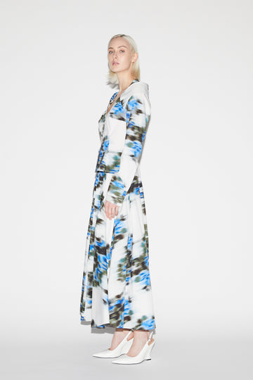 JOY SHIRT BLUE FLORAL PRINTED COTTON