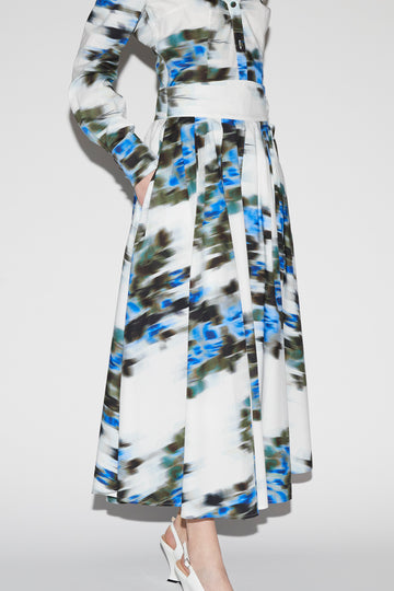 MILANI SKIRT BLUE FLORAL PRINTED COTTON