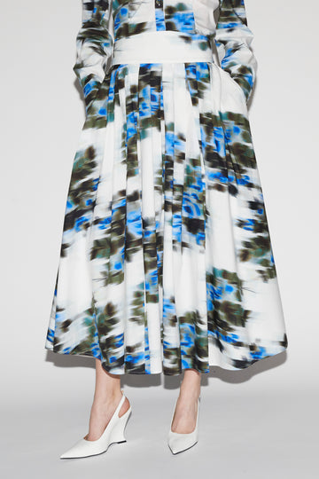 MILANI SKIRT BLUE FLORAL PRINTED COTTON