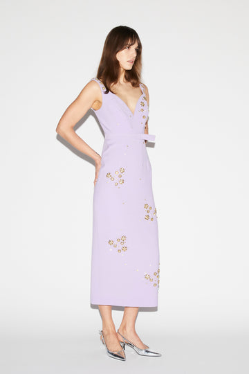 BRANDY DRESS LAVANDER EMBELLISHED CREPE