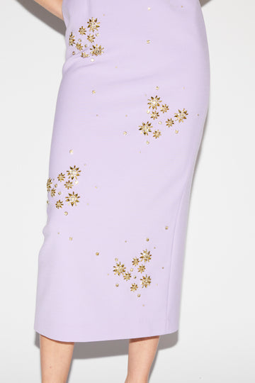 BRANDY DRESS LAVANDER EMBELLISHED CREPE