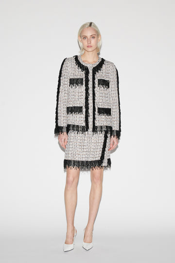 CECILE JACKET BLACK AND WHITE TWEED