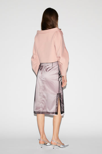 LEJA SKIRT PINK BLACK EMBROIDERED TULLE