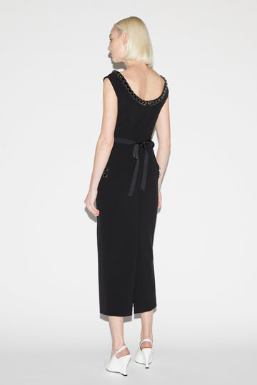 DANNA DRESS BLACK EMBELLISHED CREPE