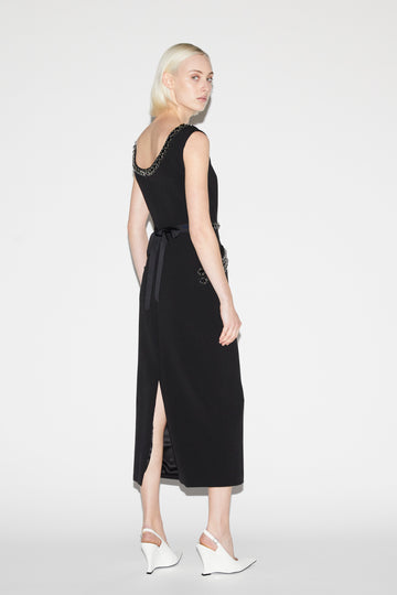 DANNA DRESS BLACK EMBELLISHED CREPE