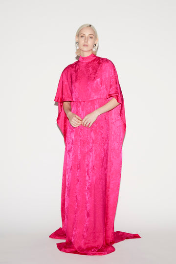 ALARIC GOWN FUCHSIA SATIN JACQUARD