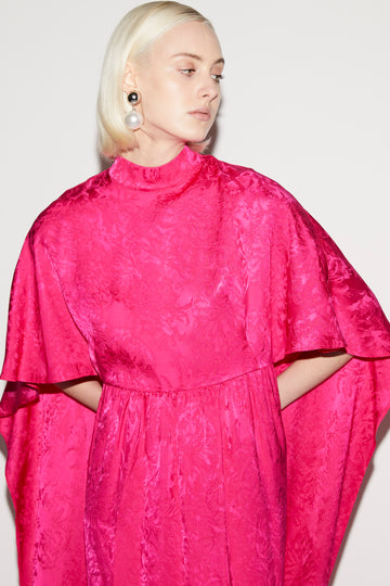 ALARIC GOWN FUCHSIA SATIN JACQUARD