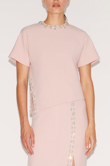 SAMMIE TOP PINK EMBELLISHED CREPE