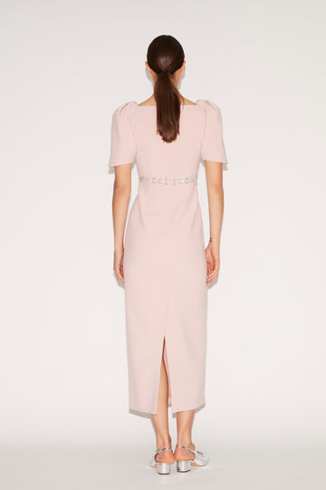MYRNA DRESS PINK EMBELLISHED CREPE