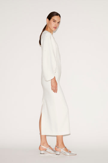 SONDRA MIDI DRESS WHITE EMBELLISHED SABLE'