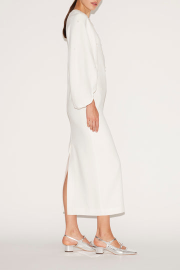 SONDRA MIDI DRESS WHITE EMBELLISHED SABLE