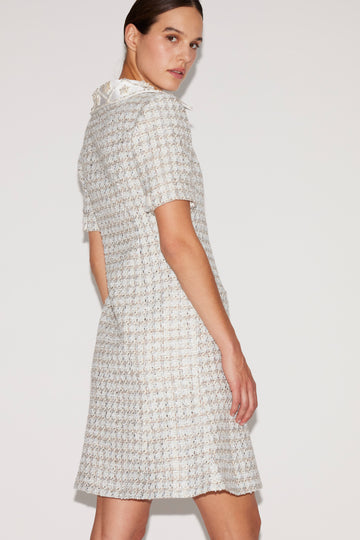 KATHLEEN DRESS BLUE TWEED