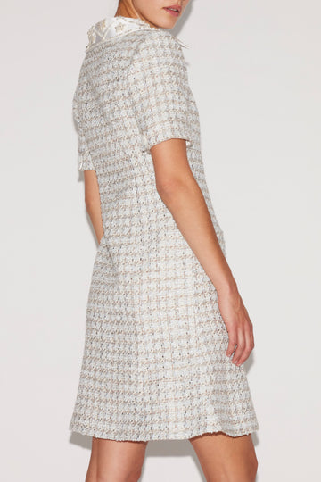 KATHLEEN DRESS BLUE TWEED