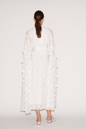 LORETTA DRESS WHITE EMBROIDERED COTTON
