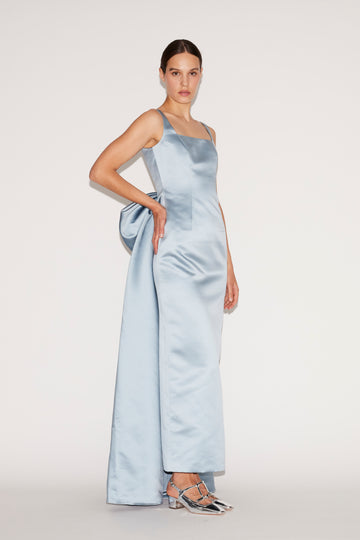 SHANNON GOWN PALE BLUE DUCHESSE SATIN