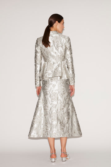 VICKY SKIRT SILVER JACQUARD