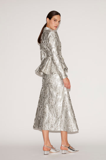 VICKY SKIRT SILVER JACQUARD