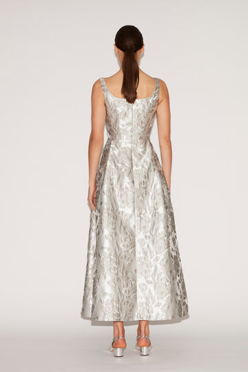 RAMONA DRESS SILVER JACQUARD