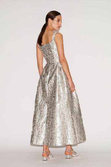 RAMONA DRESS SILVER JACQUARD