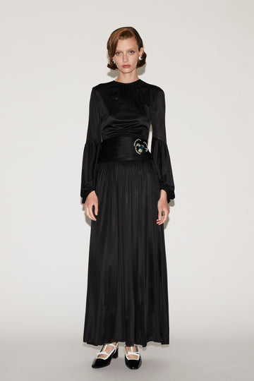 Dotti Dress Black Satin Jersey UK 8 Dotti Dress Black Satin Jersey UK 8