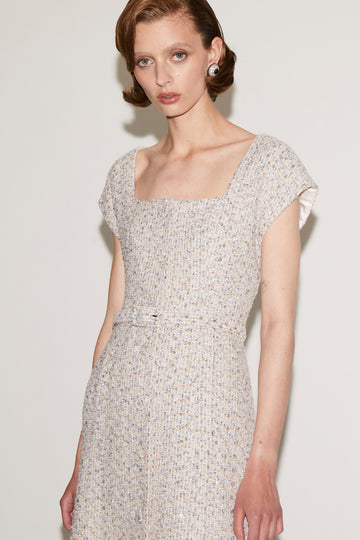 SUKI DRESS BLUE TWEED
