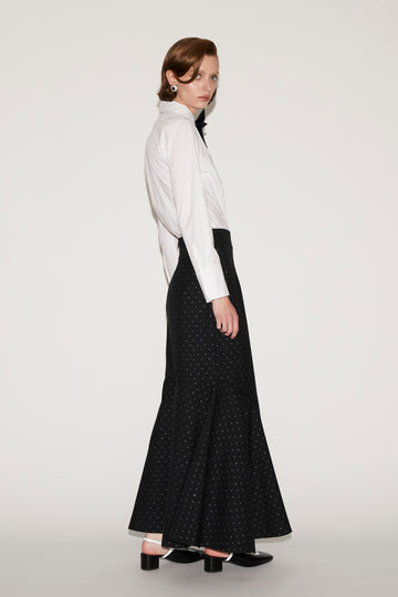 CHARLY SKIRT BLACK POLKA DOT TAILORING
