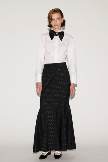 CHARLY SKIRT BLACK POLKA DOT TAILORING