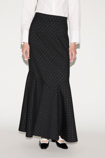 CHARLY SKIRT BLACK POLKA DOT TAILORING