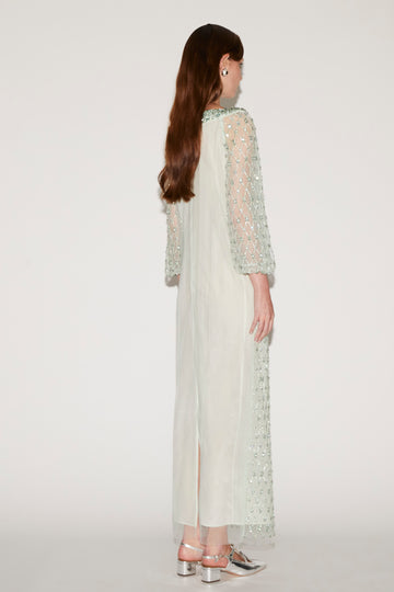 MELODY GOWN MINT EMBROIDERED TULLE