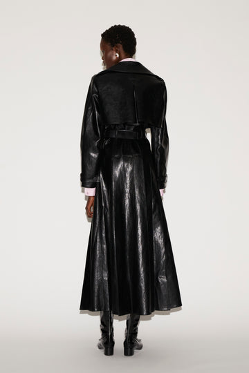 CARA TRENCHCOAT BLACK FAUX LEATHER
