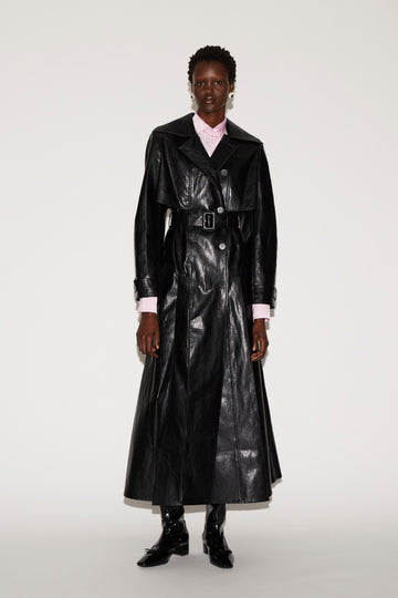 CARA TRENCHCOAT BLACK FAUX LEATHER