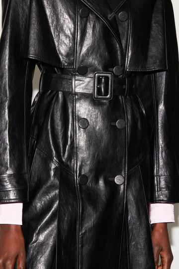 CARA TRENCHCOAT BLACK FAUX LEATHER