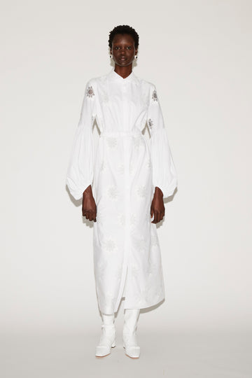 LOTTIE DRESS WHITE EMBROIDERED COTTON
