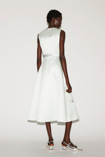 SOL DRESS MINT EMBROIDERED DUCHESSE