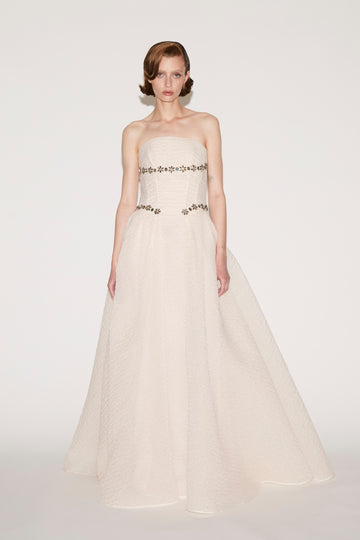 LUCE GOWN SHELL ORGANZA CLOQUE