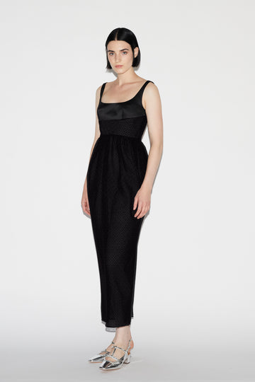 SUZANNE DRESS BLACK GRAPHIC GUIPURE