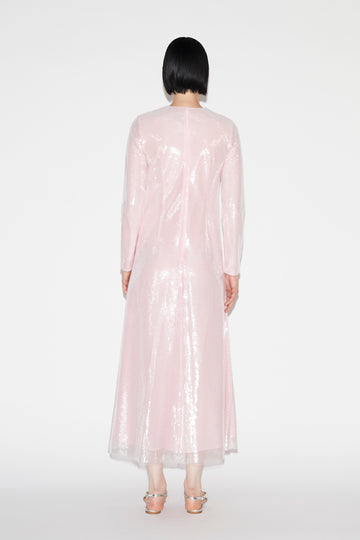 EDEN DRESS PINK EMBROIDERED SEQUINS