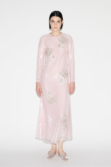 EDEN DRESS PINK EMBROIDERED SEQUINS