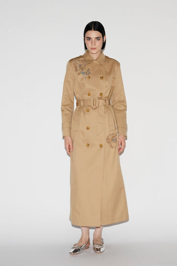 CLINT TRENCH COAT CAMEL COTTON GABARDINE