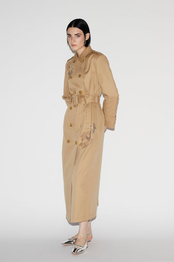 CLINT TRENCH COAT CAMEL COTTON GABARDINE