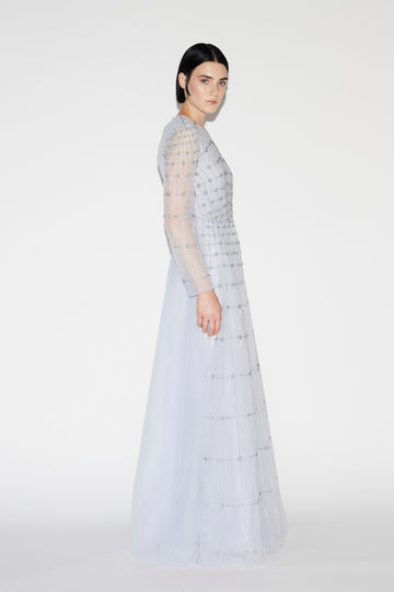 ANISSA GOWN PALE BLUE EMBELLISHED TULLE