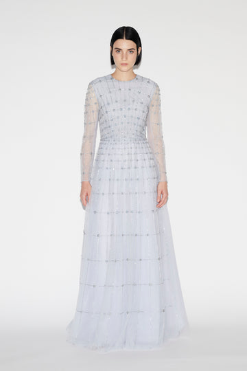 ANISSA GOWN PALE BLUE EMBELLISHED TULLE