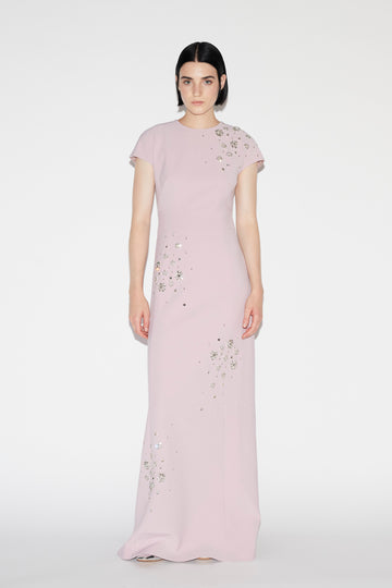 TYRA GOWN LILAC PINK EMBELLISHED CREPE