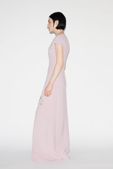 TYRA GOWN LILAC PINK EMBELLISHED CREPE